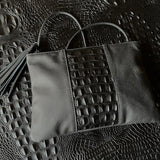 Croc Embossed / Leather Cossbody - Shoulder Handbag