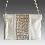 Croc Print / Leather Crossbody - Shoulder Handbag