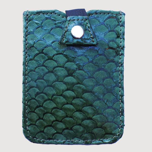 Fish Leather Credit Card Case - Olive Fish Leather Credit Card Case - Olive