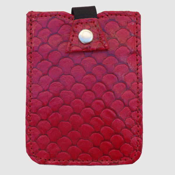 Fish Leather Credit Card Case - Ruby Fish Leather Credit Card Case - Ruby