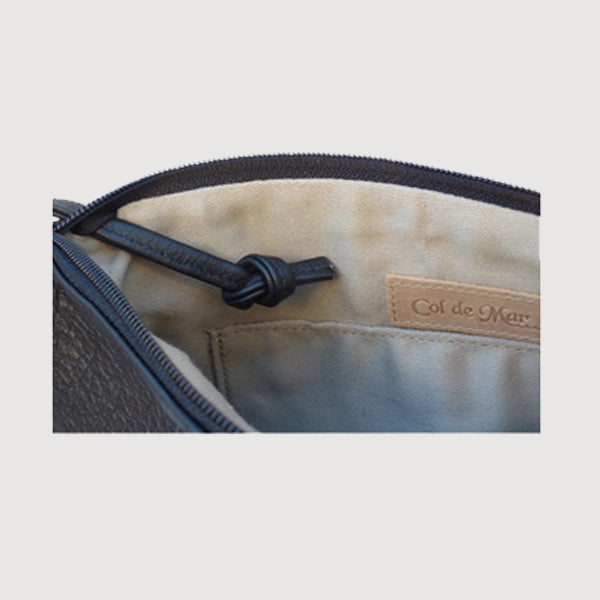 Black Floral / Leather Crossbody - Shoulder Handbag